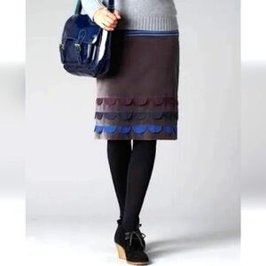 Boden Purple Velvet Petal Scallop Pencil Skirt Size 4